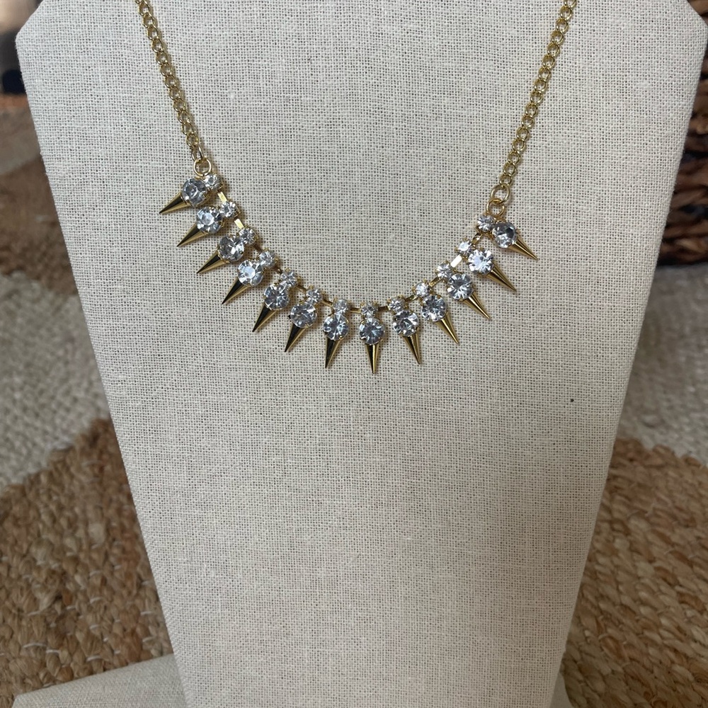 Gold and Silver Spike Necklace